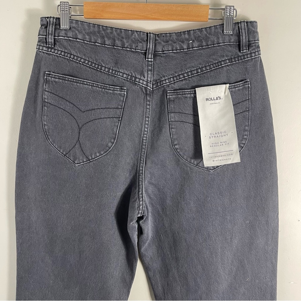 ROLLA'S Women's Straight Leg Jeans in Charcoal Gray - Picture 7 of 16